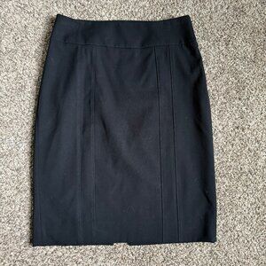 White House Black Market Knee Length Classic Pencil Skirt, Size 6, Black
